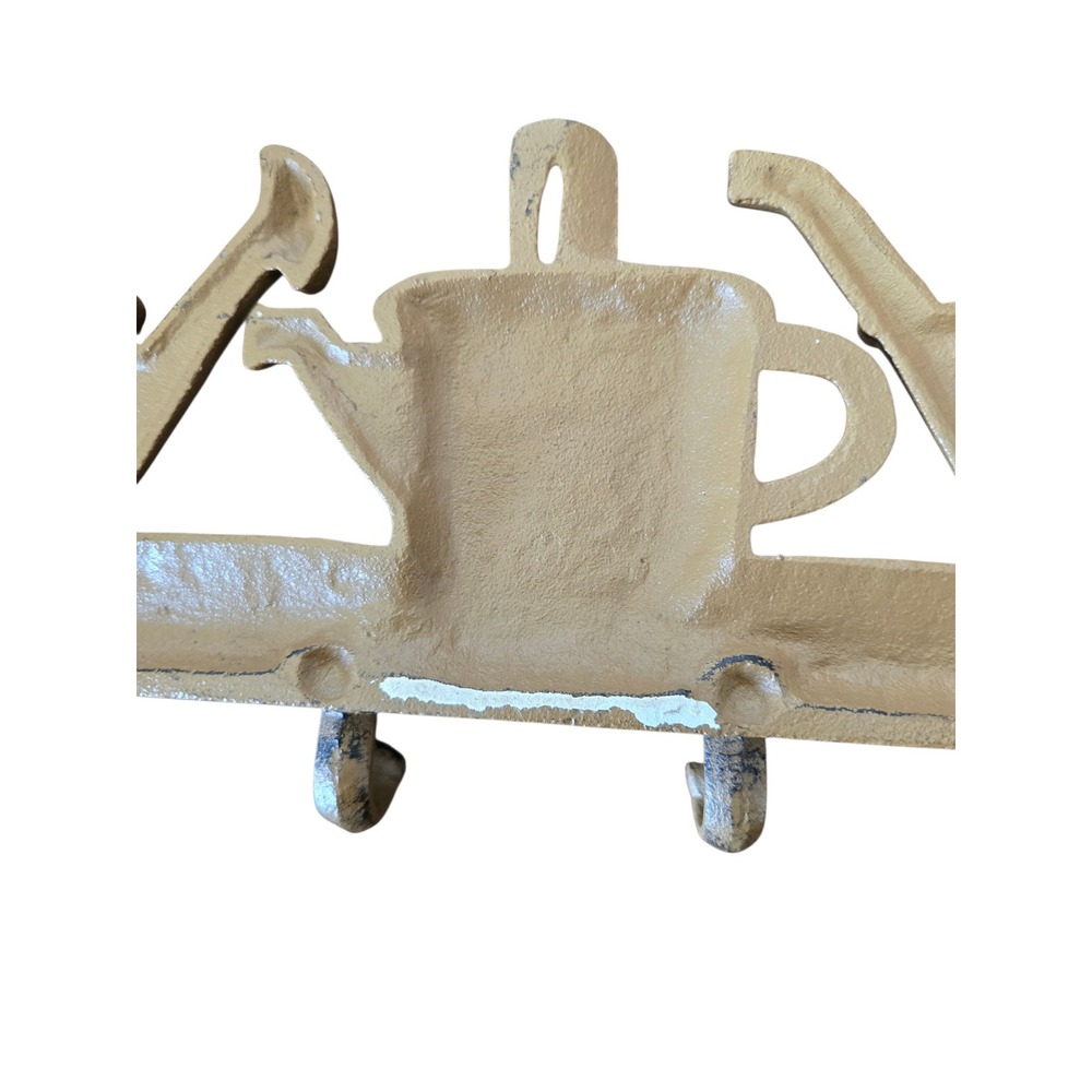 Vintage Style Cast Iron Watering Can Wall Hook Rack Farmhouse Garden Decor - Picture 4 of 8